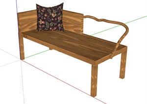 某现代风格木坐凳SU(草图大师)模型
