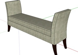 现代室内空间沙发坐凳SU(草图大师)模型