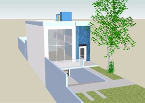 现代两层别墅住宅SU(草图大师)模型