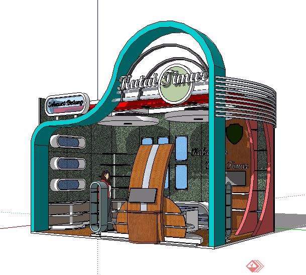 现代风格精品售卖亭设计su模型