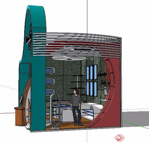 现代风格精品售卖亭设计su模型