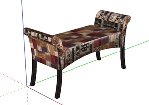 某现代风格室内坐凳素材SU(草图大师)模型