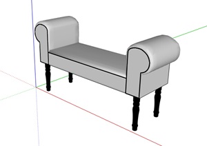 某详细的室内沙发坐凳SU(草图大师)模型