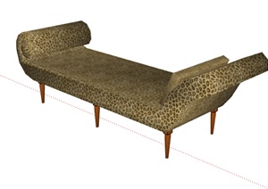 某室内详细的沙发坐凳SU(草图大师)模型