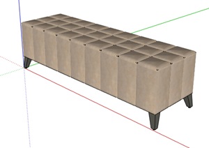 现代风格精致沙发条凳设计SU(草图大师)模型