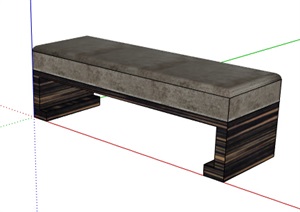 某现代风格详细的坐凳设计SU(草图大师)模型