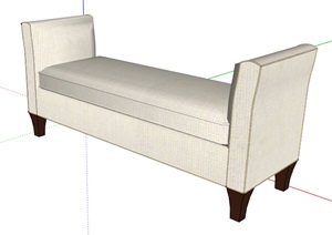 某现代风格详细的坐凳素材SU(草图大师)模型