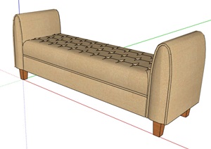 现代风格详细沙发坐凳独特设计SU(草图大师)模型
