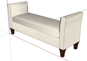现代风格详细室内沙发坐凳SU(草图大师)模型