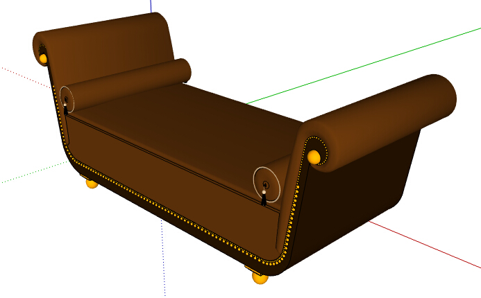 某精致详细沙发坐凳su模型