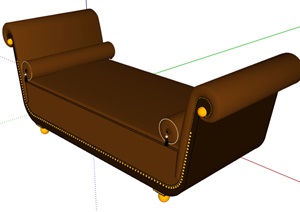 某精致详细沙发坐凳SU(草图大师)模型