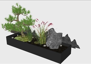 中式园艺景观小品素材SU(草图大师)模型