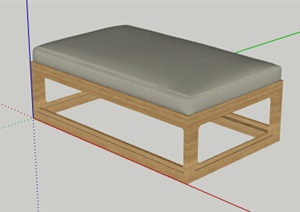 现代风格详细沙发坐凳SU(草图大师)模型
