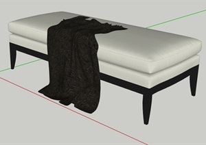 现代风格详细完整的沙发坐凳SU(草图大师)模型