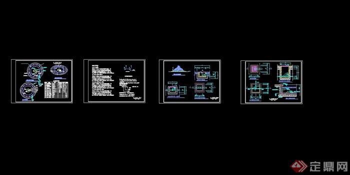 现代圆形喷泉设计cad施工图