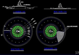 现代风格详细的喷泉水池设计cad施工图
