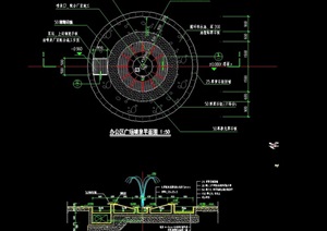 现代风格详细完整的喷泉水池设计cad施工图