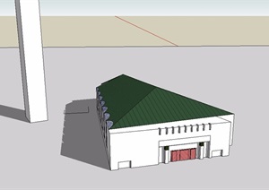 欧式风格珊纳约基市政府中心建筑SU(草图大师)模型