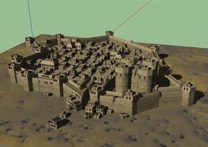 阿拉伯城市多层建筑SU(草图大师)模型