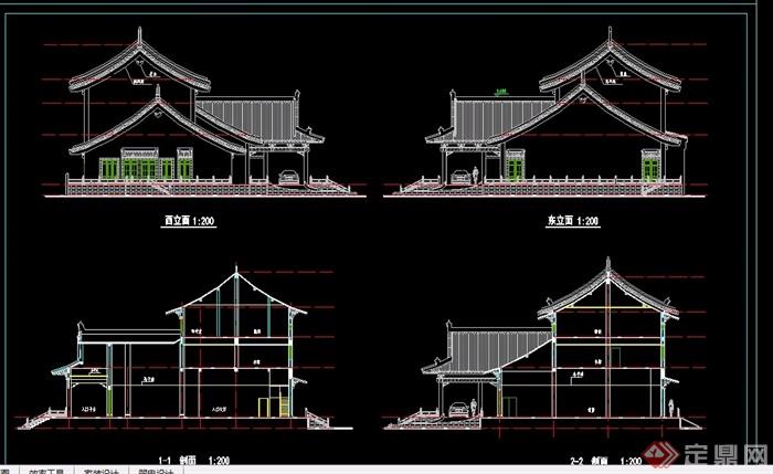 古典中式民俗博物馆详细建筑cad方案