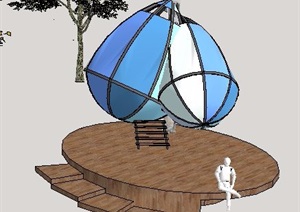 膜结构树屋设计SU(草图大师)模型