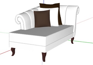 某简欧室内详细的沙发椅SU(草图大师)模型