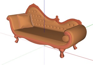 欧式经典的沙发椅设计SU(草图大师)模型