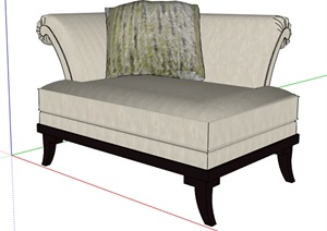 某欧式风格详细的室内沙发素材SU(草图大师)模型