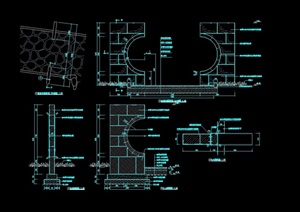 详细的现代风格大门cad施工图