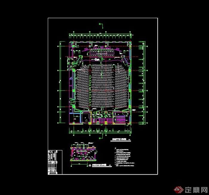 某市人民大会堂室内设计cad施工图效果图