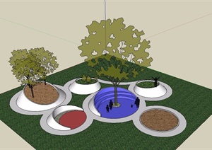园林景观独特景观树池设计SU(草图大师)模型