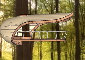 创意观景台树屋设计SU(草图大师)模型