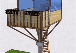 简约创意住宅树屋设计SU(草图大师)模型