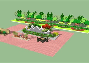 园林景观公园设计SU(草图大师)模型