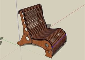 某防腐木坐椅设计SU(草图大师)模型
