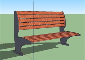 景观长条座椅设计SU(草图大师)模型