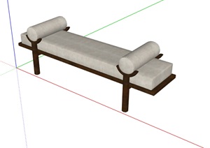 某现代风格详细的室内坐凳SU(草图大师)模型