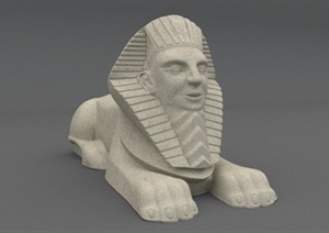狮身人雕塑素材设计SU(草图大师)模型