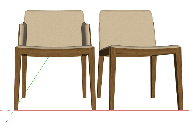 两个不同的沙发椅设计su模型