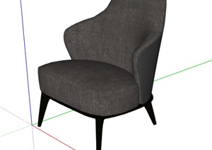 现代风格详细独特沙发椅设计SU(草图大师)模型
