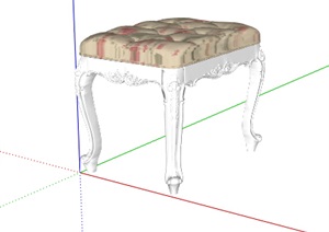 欧式风格详细的沙发坐凳素材设计SU(草图大师)模型