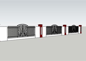欧式栏杆围墙设计cad方案及SU(草图大师)模型