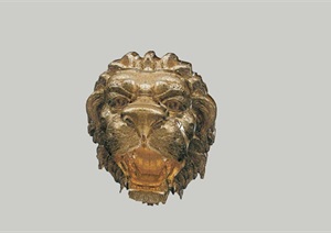 某园林景观狮子头小品雕塑SU(草图大师)模型