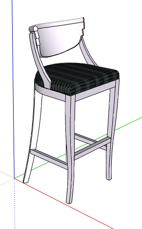 高脚坐凳素材设计su模型