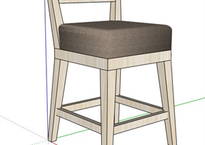 某现代风格详细坐凳设计SU(草图大师)模型