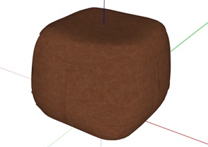 某室内独特沙发坐凳SU(草图大师)模型