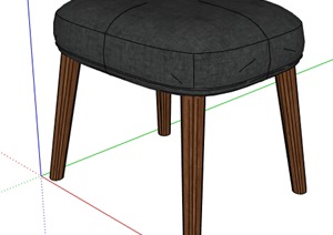 某现代风格详细沙发坐凳素材设计SU(草图大师)模型