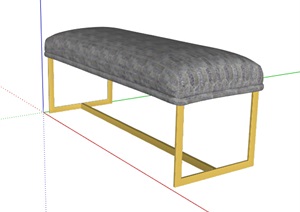 室内沙发条凳设计SU(草图大师)模型