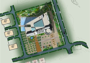 大学展览馆详细建筑设计cad方案及效果图