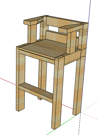 某室内木质椅子设计su模型